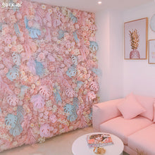 Load image into Gallery viewer, 1pcs/lot Wedding 3D Flower Wall Panel Flower Runner Wedding Artificial Silk Rose Peony Wedding Backdrop Decoration 100cm*100cm