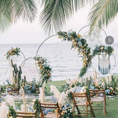 Wedding background arch wrought iron shelf decorative cylinder DIY wedding festival photography props background flower shelf