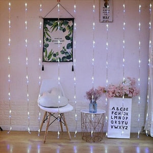 Thrisdar 6X3M 640LED Waterfall Curtain Icicle LED String Light Meteor Shower Rain Fairy String Garland Wedding Background Light