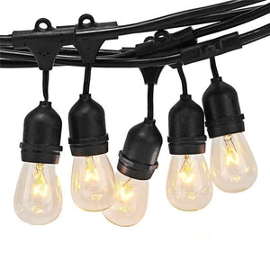 Thrisdar Waterproof 15M 15 Bulb S14 String Light E27 LED Edison Filament Bulb Outdoor Garden Holiday Wedding Party Garland Light