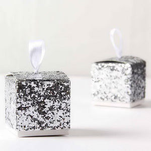 European Glitter Box Wedding Party Gift Favors Box Festive Party Wrapping Supplies Wedding Candy Box Gold Silver Glitter