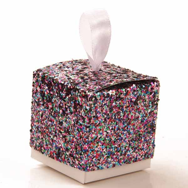 European Glitter Box Wedding Party Gift Favors Box Festive Party Wrapping Supplies Wedding Candy Box Gold Silver Glitter