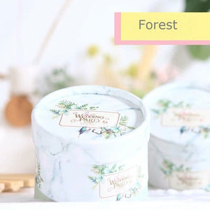 Free Shipping 50pcs Wedding favor pink blue Deer couple feather paper candy box cylinder packaging gifts boxes a gift for guest