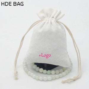 Canvas Bag for Packaging Jewelry/Makeup/Gift/Wedding/Party/Storage/Shoe Bags Cotton Drawstring Pouches Sachet Pocket Print Logo
