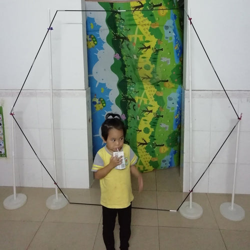 Height 1.75m six corner shape wedding backdrop structure, upright stands and glass fiber reinforced plastic poles to make frame