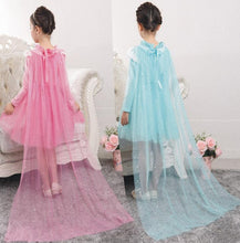 Load image into Gallery viewer, Fancy Dress Girls Princess Sequin yarn veil Capes cloak 140cm Cosplay Costume party Halloween props festive event supplies