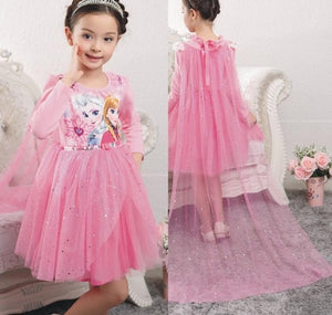 Fancy Dress Girls Princess Sequin yarn veil Capes cloak 140cm Cosplay Costume party Halloween props festive event supplies