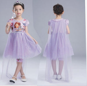 Fancy Dress Girls Princess Sequin yarn veil Capes cloak 140cm Cosplay Costume party Halloween props festive event supplies