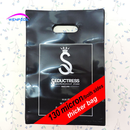 custom  printed logo handle shipping plastic gift  bag for fashion and promotion  200pcs