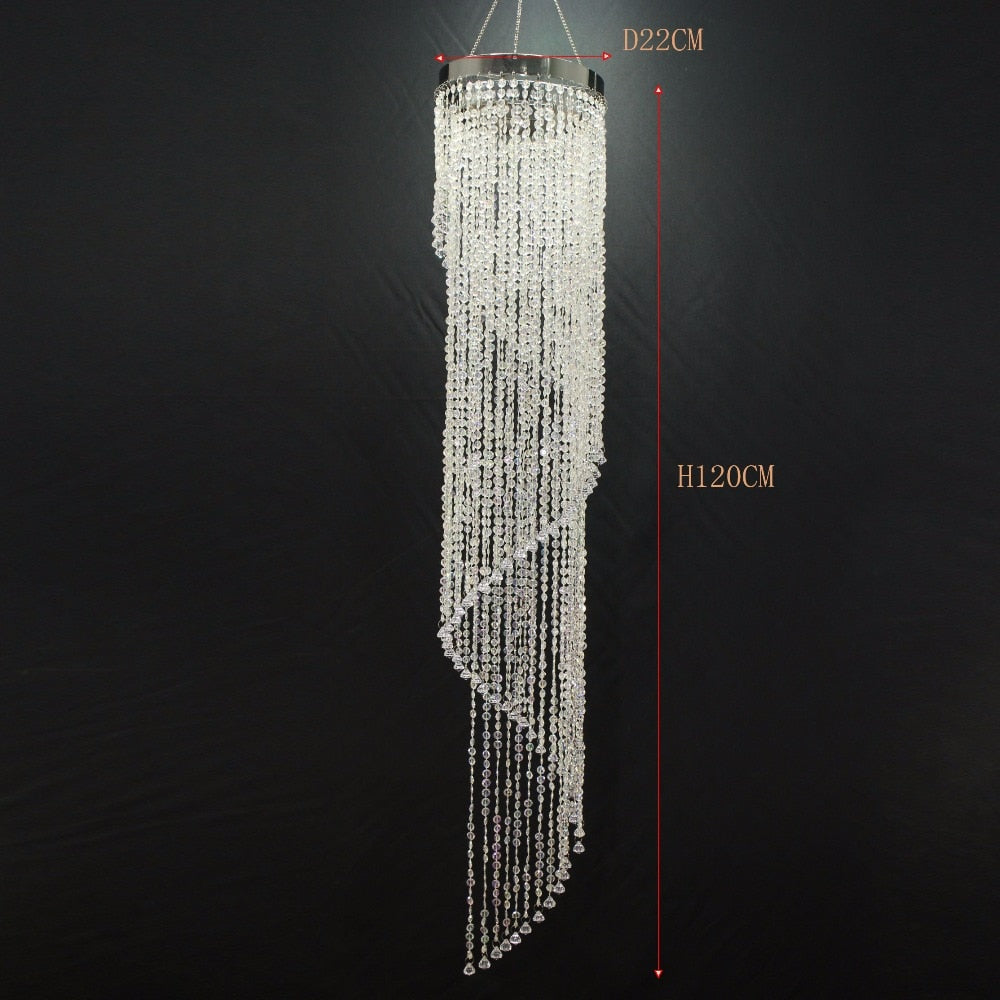 2019 long crystal wedding party decoration hotel lobby Villa Dining Room Ceiling Pendant suspending chandelier Hanging ornaments