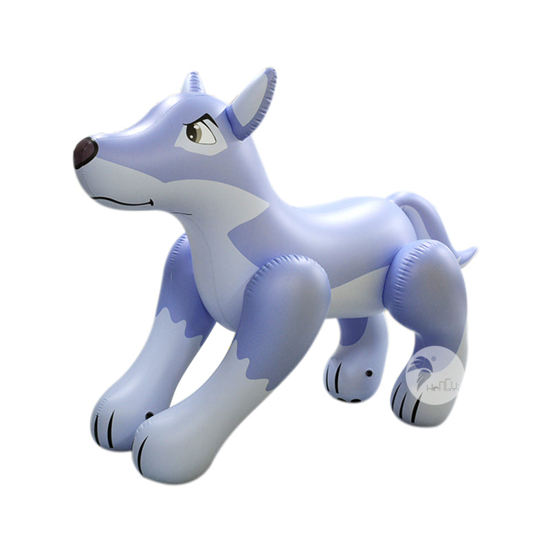 Hongyi Factory Giant Creative Inflatable Cartoon Animal Light Grey Color PVC Inflatable Wolf