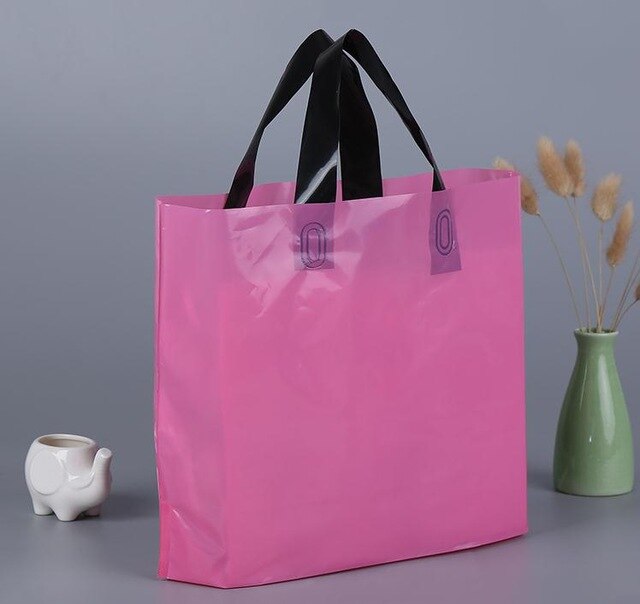 printed plastic packing shopping bags with handle,customized garment/clothing/gift packaging bag custom logo SN1318