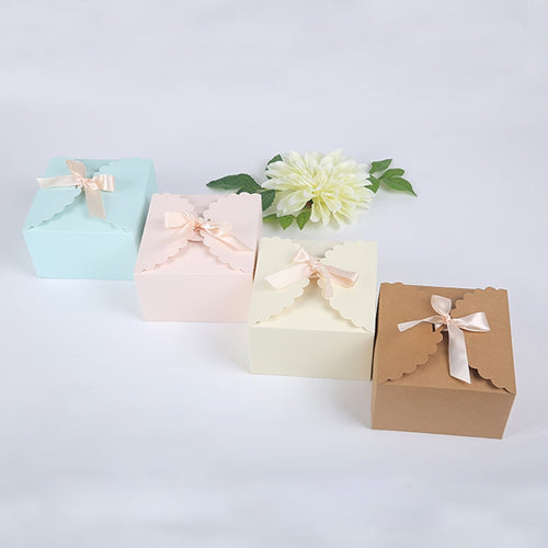 Solid Color Square Candy Boxes Wedding Favors Candy Holder Bags Birthday Party Gift Boxes