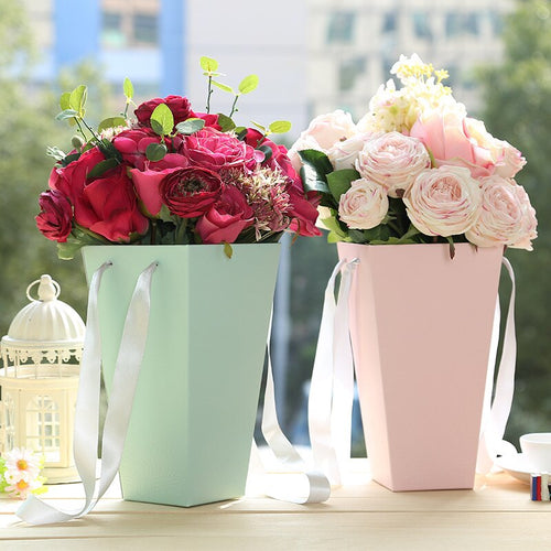 Bucket Shape Flower Packing Boxes Flower Paper Gift Boxes Bouquet Container