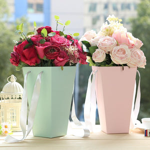 Bucket Shape Flower Packing Boxes Flower Paper Gift Boxes Bouquet Container