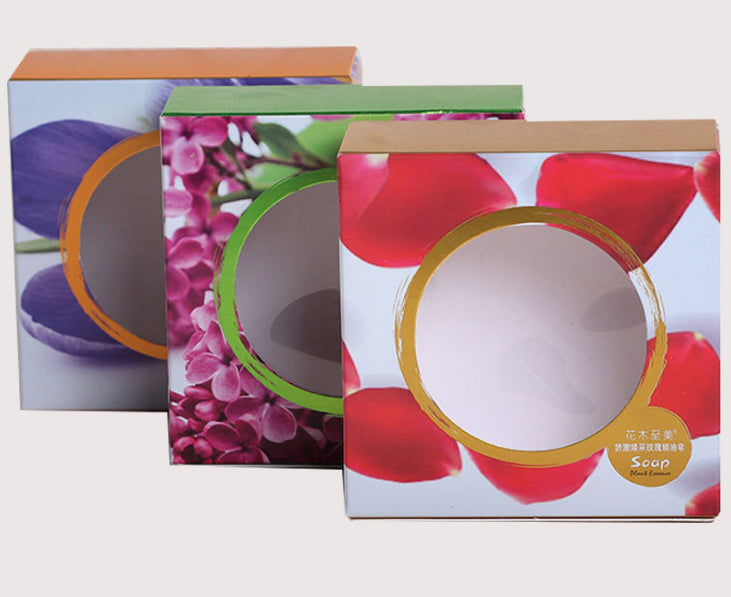 Custom Recycled paper with window soap packaging box ---DH2067