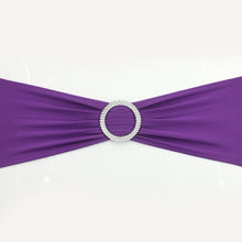 Load image into Gallery viewer, Hot 100PC Removable Chair Sash Bands Spandex Stretch Lycra Chair Cover Bows with round Buckle Weddings Party Banquet Decoration