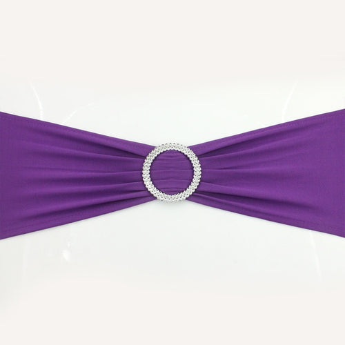 Hot 100PC Removable Chair Sash Bands Spandex Stretch Lycra Chair Cover Bows with round Buckle Weddings Party Banquet Decoration