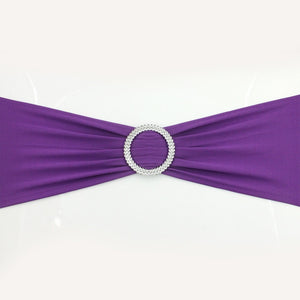 Hot 100PC Removable Chair Sash Bands Spandex Stretch Lycra Chair Cover Bows with round Buckle Weddings Party Banquet Decoration