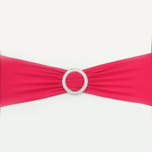 Load image into Gallery viewer, Hot 100PC Removable Chair Sash Bands Spandex Stretch Lycra Chair Cover Bows with round Buckle Weddings Party Banquet Decoration