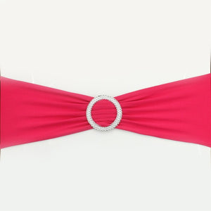 Hot 100PC Removable Chair Sash Bands Spandex Stretch Lycra Chair Cover Bows with round Buckle Weddings Party Banquet Decoration