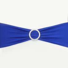 Load image into Gallery viewer, Hot 100PC Removable Chair Sash Bands Spandex Stretch Lycra Chair Cover Bows with round Buckle Weddings Party Banquet Decoration