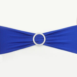 Hot 100PC Removable Chair Sash Bands Spandex Stretch Lycra Chair Cover Bows with round Buckle Weddings Party Banquet Decoration
