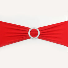 Load image into Gallery viewer, Hot 100PC Removable Chair Sash Bands Spandex Stretch Lycra Chair Cover Bows with round Buckle Weddings Party Banquet Decoration