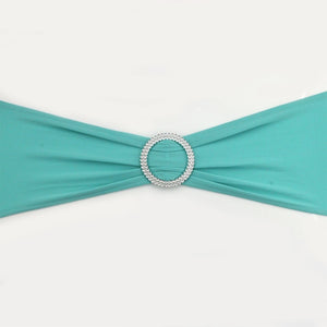 Hot 100PC Removable Chair Sash Bands Spandex Stretch Lycra Chair Cover Bows with round Buckle Weddings Party Banquet Decoration