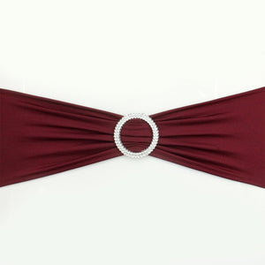 Hot 100PC Removable Chair Sash Bands Spandex Stretch Lycra Chair Cover Bows with round Buckle Weddings Party Banquet Decoration