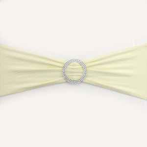 Hot 100PC Removable Chair Sash Bands Spandex Stretch Lycra Chair Cover Bows with round Buckle Weddings Party Banquet Decoration