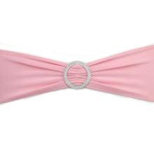 Load image into Gallery viewer, Hot 100PC Removable Chair Sash Bands Spandex Stretch Lycra Chair Cover Bows with round Buckle Weddings Party Banquet Decoration