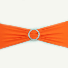 Load image into Gallery viewer, Hot 100PC Removable Chair Sash Bands Spandex Stretch Lycra Chair Cover Bows with round Buckle Weddings Party Banquet Decoration
