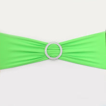 Load image into Gallery viewer, Hot 100PC Removable Chair Sash Bands Spandex Stretch Lycra Chair Cover Bows with round Buckle Weddings Party Banquet Decoration
