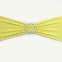 Load image into Gallery viewer, Hot 100PC Removable Chair Sash Bands Spandex Stretch Lycra Chair Cover Bows with round Buckle Weddings Party Banquet Decoration