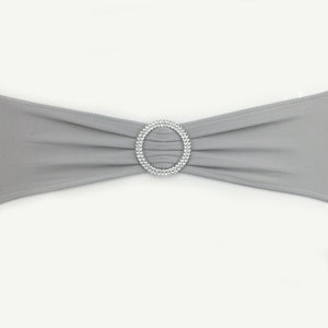 Hot 100PC Removable Chair Sash Bands Spandex Stretch Lycra Chair Cover Bows with round Buckle Weddings Party Banquet Decoration