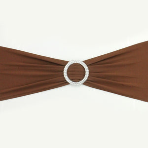 Hot 100PC Removable Chair Sash Bands Spandex Stretch Lycra Chair Cover Bows with round Buckle Weddings Party Banquet Decoration
