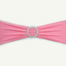 Load image into Gallery viewer, Hot 100PC Removable Chair Sash Bands Spandex Stretch Lycra Chair Cover Bows with round Buckle Weddings Party Banquet Decoration