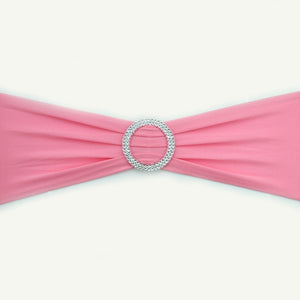 Hot 100PC Removable Chair Sash Bands Spandex Stretch Lycra Chair Cover Bows with round Buckle Weddings Party Banquet Decoration