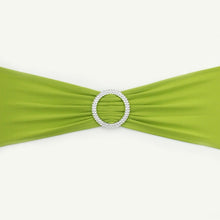 Load image into Gallery viewer, Hot 100PC Removable Chair Sash Bands Spandex Stretch Lycra Chair Cover Bows with round Buckle Weddings Party Banquet Decoration