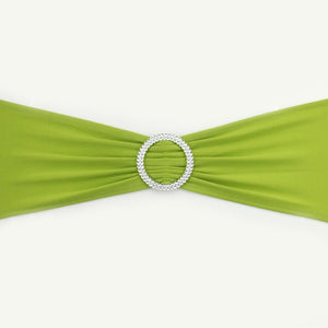 Hot 100PC Removable Chair Sash Bands Spandex Stretch Lycra Chair Cover Bows with round Buckle Weddings Party Banquet Decoration