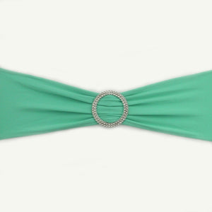 Hot 100PC Removable Chair Sash Bands Spandex Stretch Lycra Chair Cover Bows with round Buckle Weddings Party Banquet Decoration