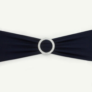 Hot 100PC Removable Chair Sash Bands Spandex Stretch Lycra Chair Cover Bows with round Buckle Weddings Party Banquet Decoration
