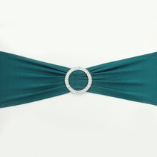 Load image into Gallery viewer, Hot 100PC Removable Chair Sash Bands Spandex Stretch Lycra Chair Cover Bows with round Buckle Weddings Party Banquet Decoration