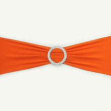 Load image into Gallery viewer, Hot 100PC Removable Chair Sash Bands Spandex Stretch Lycra Chair Cover Bows with round Buckle Weddings Party Banquet Decoration