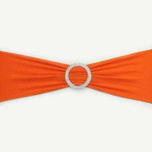 Hot 100PC Removable Chair Sash Bands Spandex Stretch Lycra Chair Cover Bows with round Buckle Weddings Party Banquet Decoration