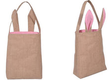 Load image into Gallery viewer, Cotton Linen Easter Egg hunt Bag Rabbit Bunny Ear Shopping Tote kids child Jute Cloth gift Bag handbag Festive Supplies 5color