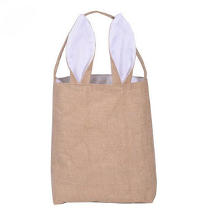 Cotton Linen Easter Egg hunt Bag Rabbit Bunny Ear Shopping Tote kids child Jute Cloth gift Bag handbag Festive Supplies 5color