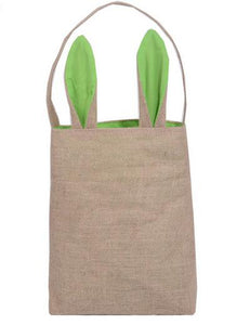 Cotton Linen Easter Egg hunt Bag Rabbit Bunny Ear Shopping Tote kids child Jute Cloth gift Bag handbag Festive Supplies 5color