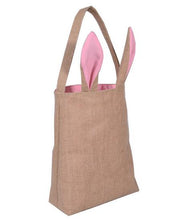 Load image into Gallery viewer, Cotton Linen Easter Egg hunt Bag Rabbit Bunny Ear Shopping Tote kids child Jute Cloth gift Bag handbag Festive Supplies 5color